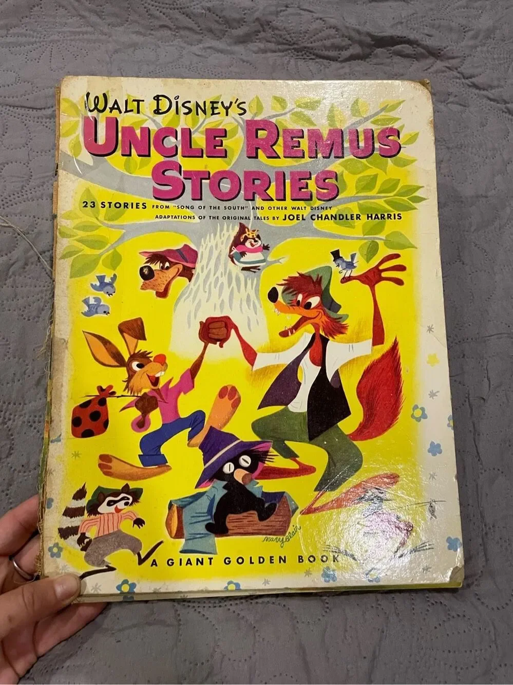 Walt Disney’s Uncle Remus Stories Vintage 1947 Giant Golden Book Worn